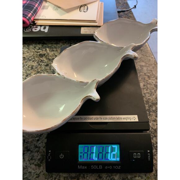 VIETRI Pesce Bianco White Fish Shape 3-part Relish Condiment Dish Cucina Fresca - Picture 9 of 9